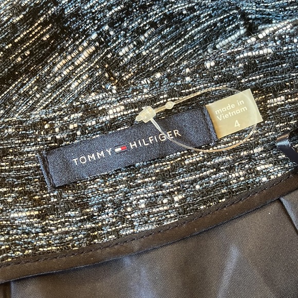 TOMMY HILFIGER Size 4 Pencil NUBBY Blue-White -Black Tweed-Look Career $148 NEW - Picture 7 of 16
